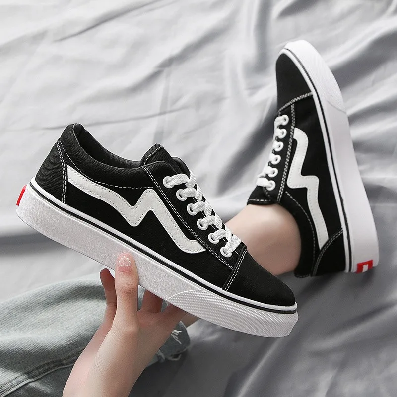 Vans Shoes Old Skool - รองเท้าผ้าใบวิ่งจ๊อกกิ้งลำลองสำหรับผู้หญิงรองเท้าใส่เดินผ้าใบรองเท้ากีฬากลางแจ้งของผู้หญิงรองเท้าเทรนเนอร์สำหรับฤดูใบไม้ผลิเด็กหญิงเด็กชายฤดูใบไม้ร่วง